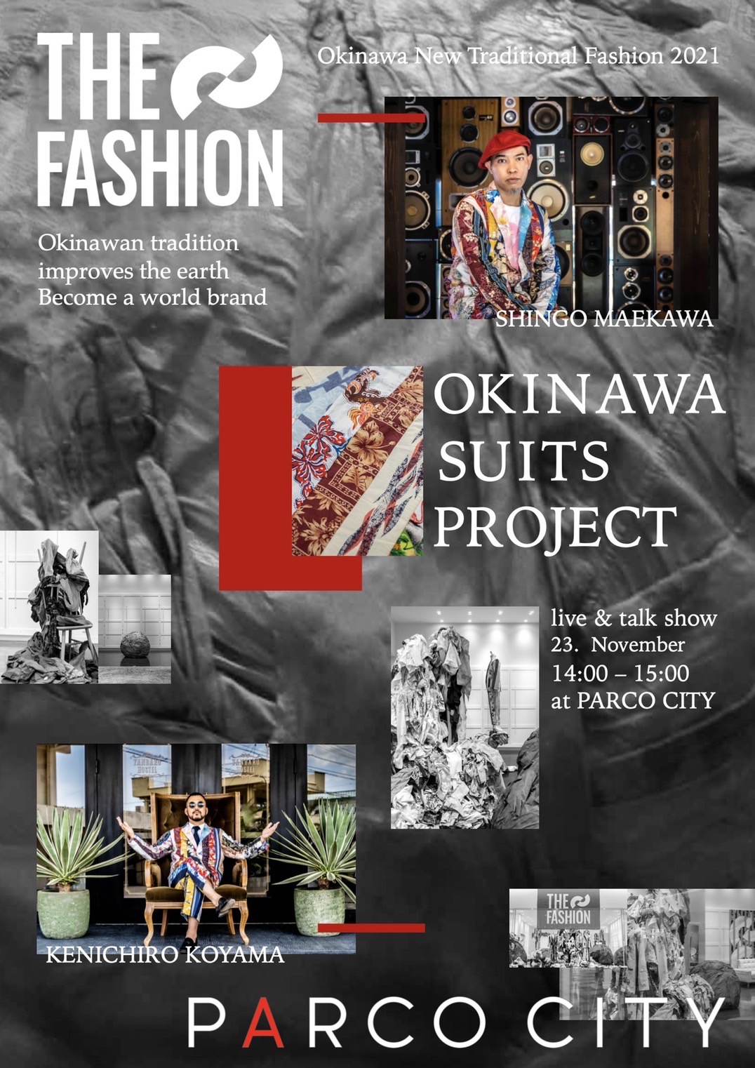 Okinawa Times Kariyushi Suit Event Held in Urasoe on the 23rd Collaboration with Shingo Maekawa